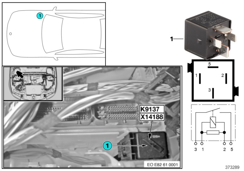 Relay, electric fan K9137