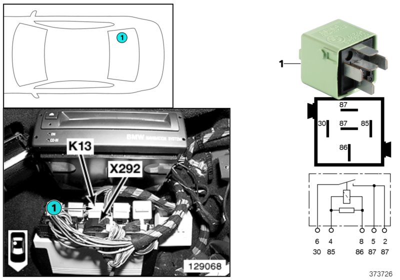 Relay, heated rear window K13