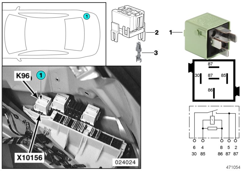 Relay, fuel pump 1 K96