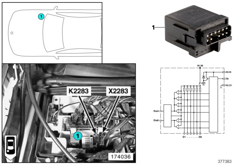 Relay, glow element K2283