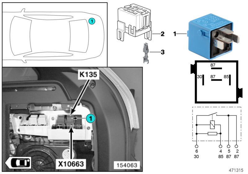 Relay, seat adjustment K135