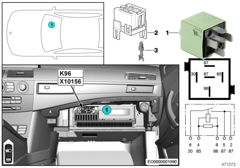 Relay, fuel pump K96
