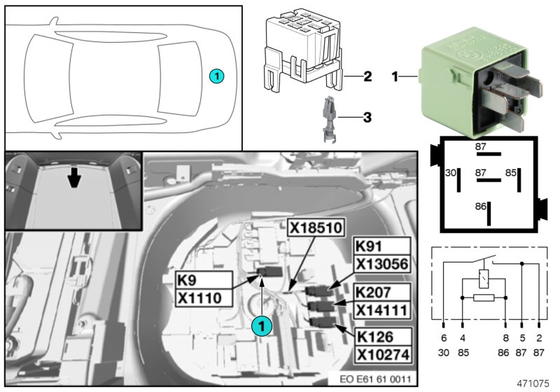 Relay, load-shedding terminal 15 K9