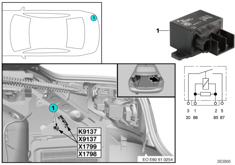 Relay, electric fan K9137