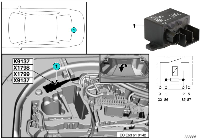 Relay, electric fan K9137