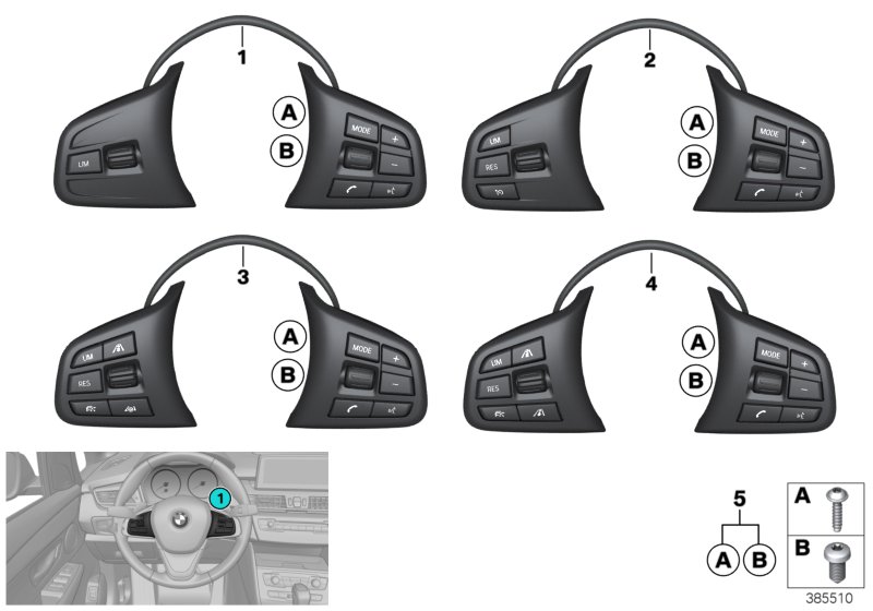 Switch, steering wheel, multif., sport