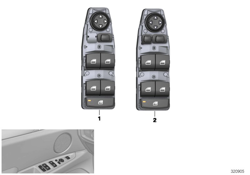 Switch, window lifter, driver's side