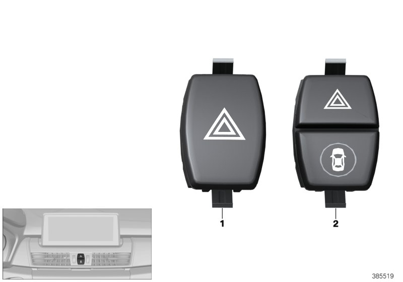 Switch, hazard warning system