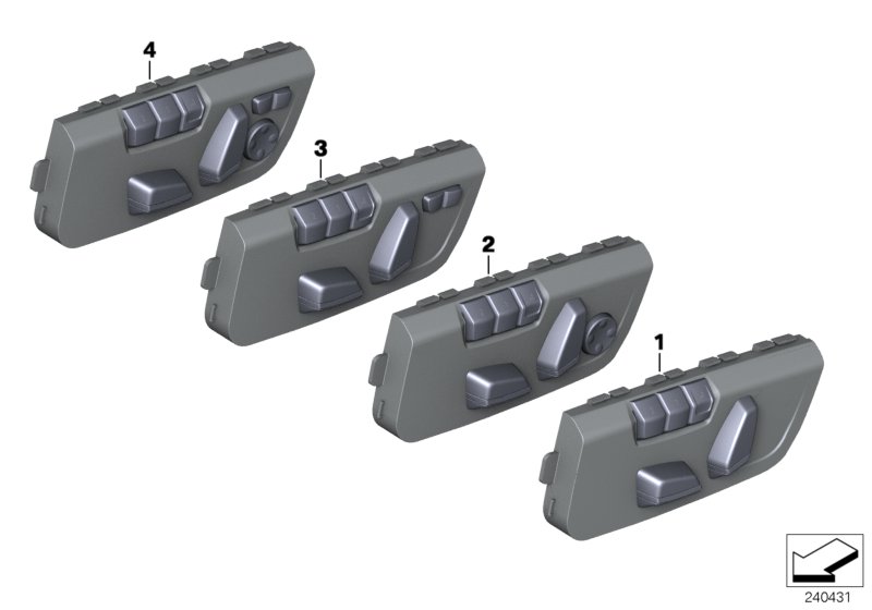 Switch, seat adjustment, memory, driver