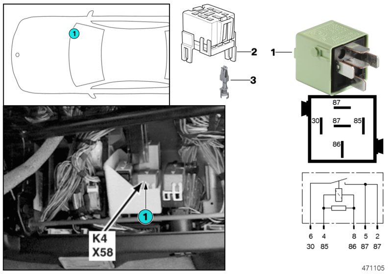 Relay, blower K4