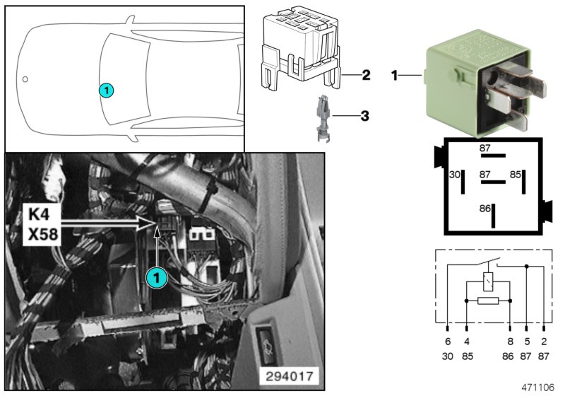Relay, blower K4