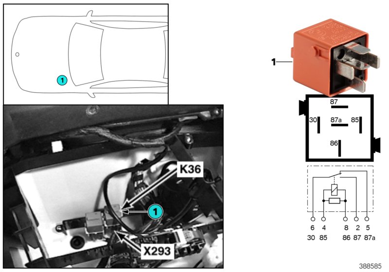 Relay, wiper 1 K36