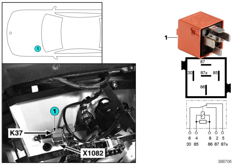Relay, wiper 2 K37