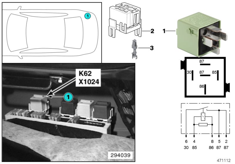 Relay, auxiliary heater K62