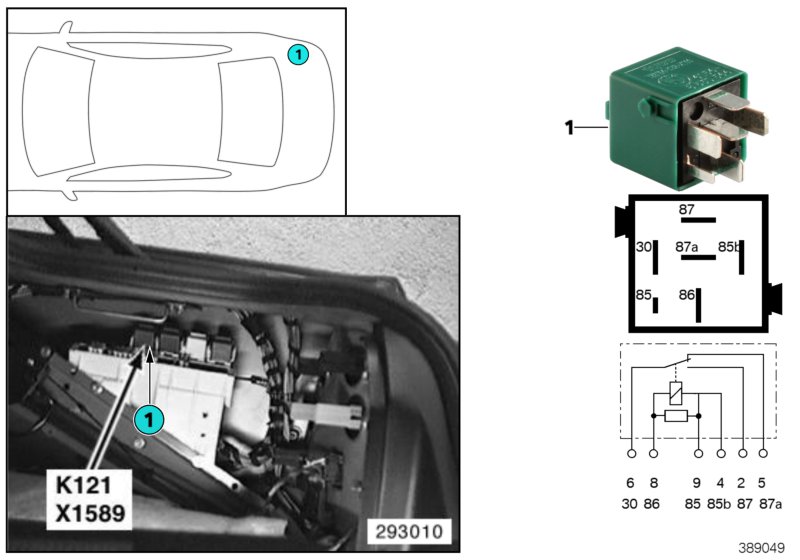 Relay, centr.lckg. fuel filler flap K121