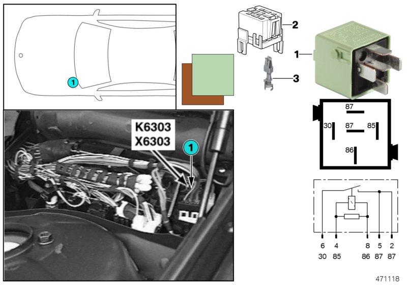 Relay, oxygen sensor K6303