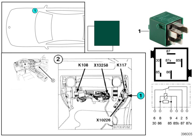 Relay, tailgate lock K117