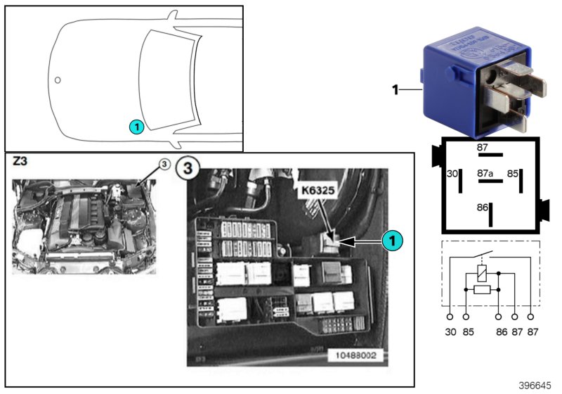 Relay, reversing light K6325
