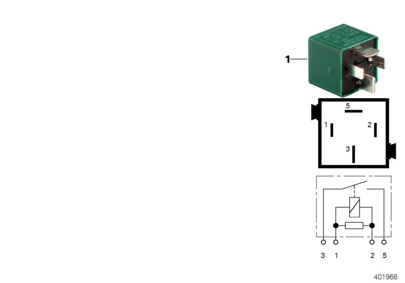 Relay, NO contact, pine green