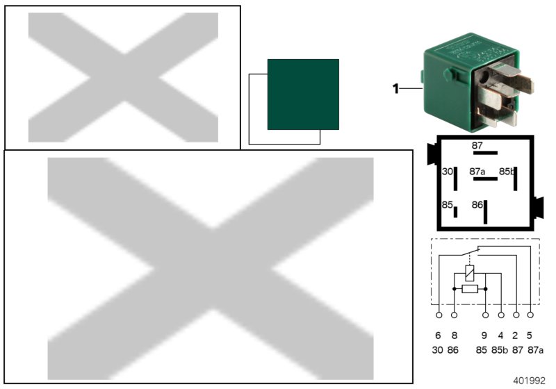 Relay, change-over contact, pine green