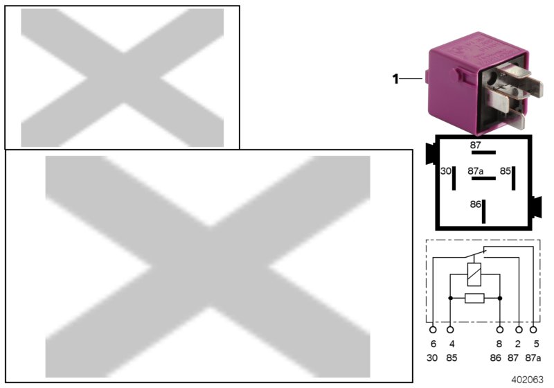 Relay, change-over contact,signal violet