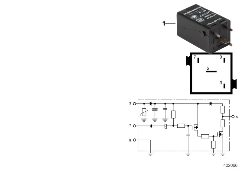 Relay, pulse adapter, black