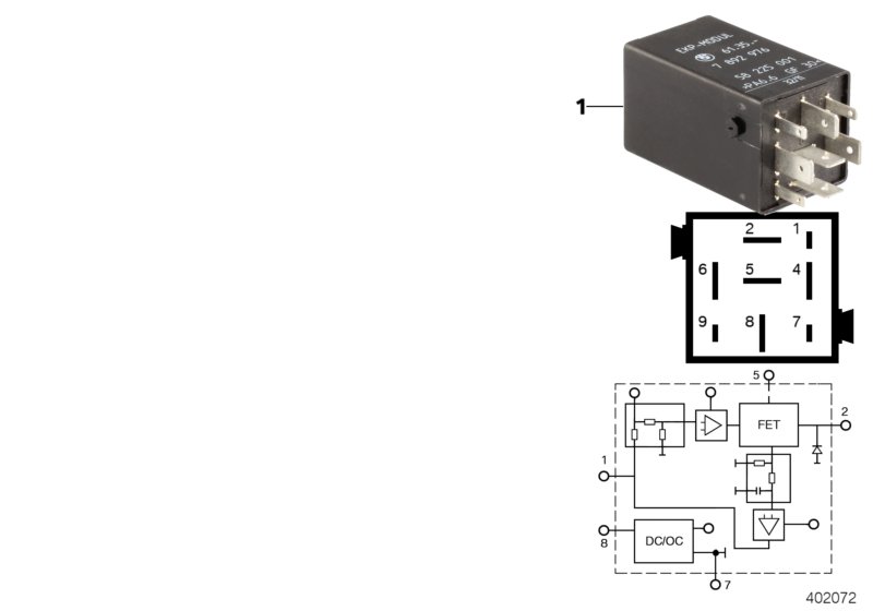 Relay, fuel pump, clocked