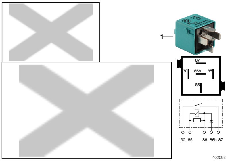 Relay, make contact, turquoise blue