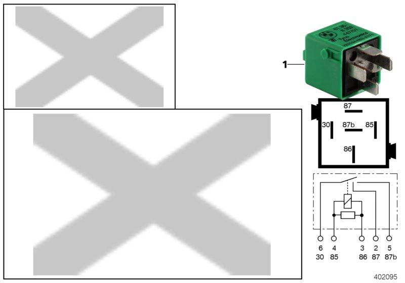 Relay, two-pole make contact, mint green