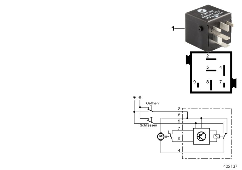 Relay, slide/tilt sunroof