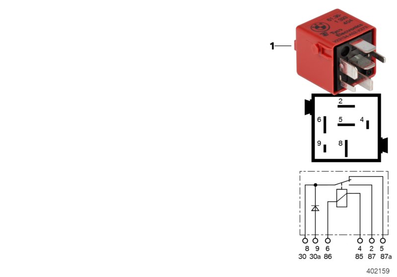 Relay, ABS main relay tomato red