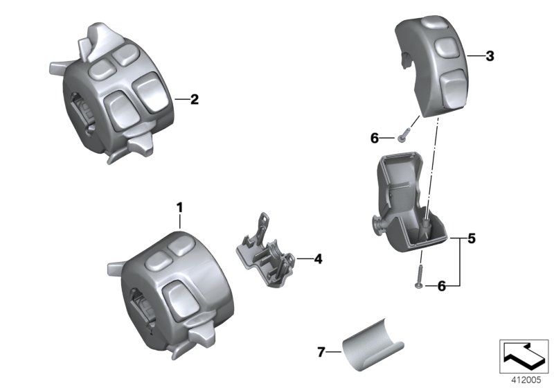 Combination switch at handlebar