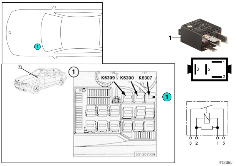 Relay, fuel pump K6307