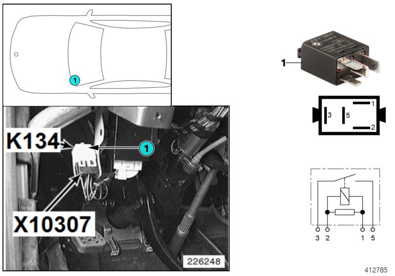 Relay, B-pillar lights K134