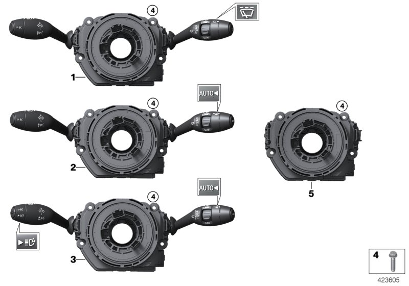 Switch cluster steering column