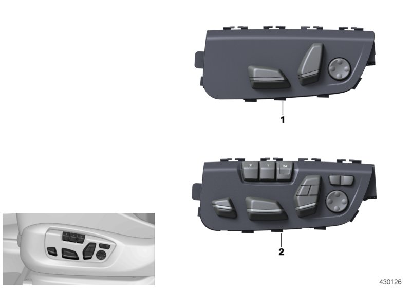 Seat adjustment switch, front passenger