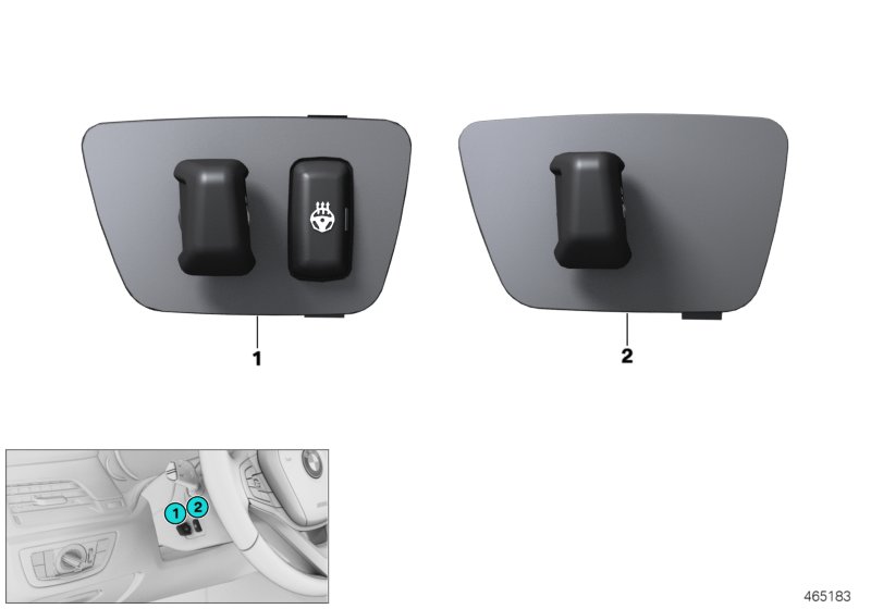 Switch, steering-column adj./heating