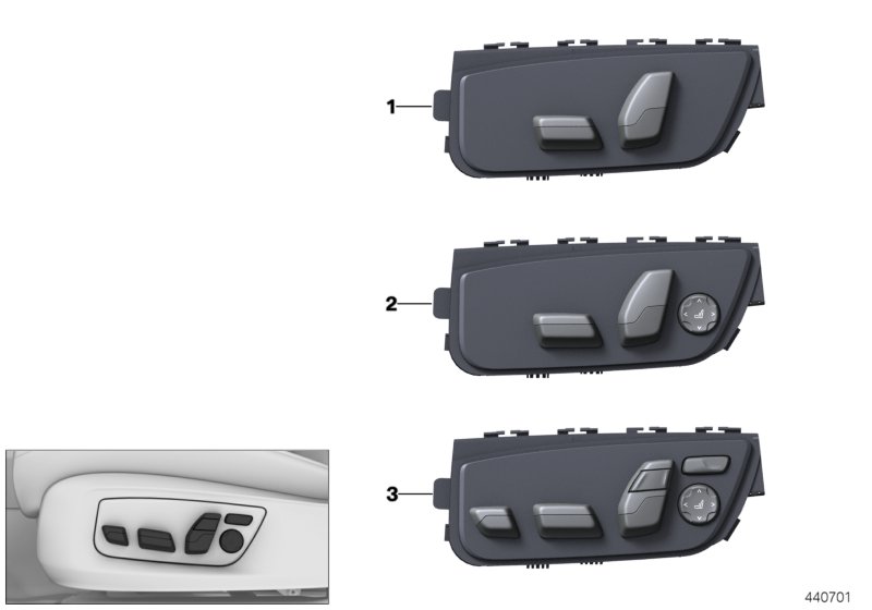 Seat adjustment switch, driver