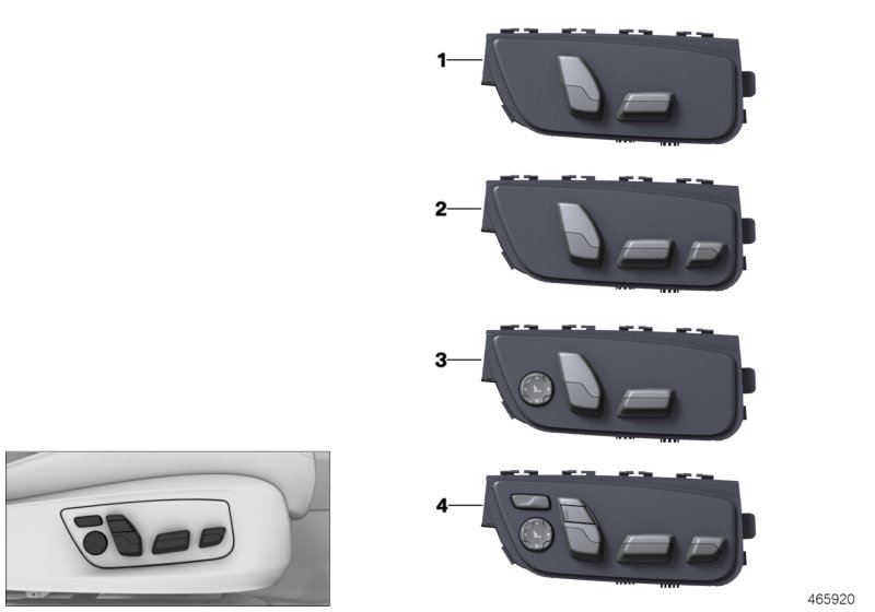 Seat adjustment switch, front passenger