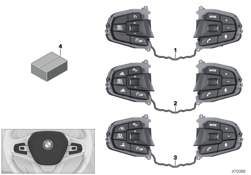 Switch, steering wheel, standard
