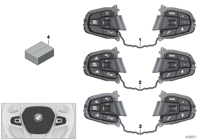 Switch, steering wheel, wood application