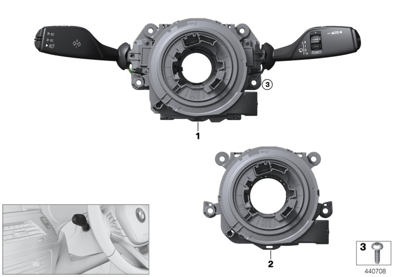 Switch cluster steering column