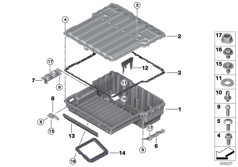 High-voltage accumulator, housing