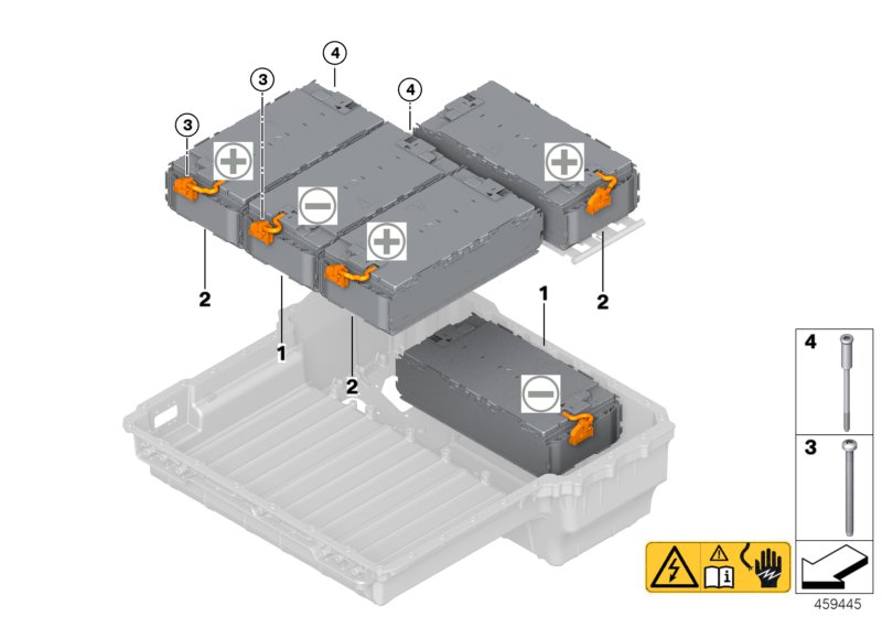 High-voltage accumulator, module