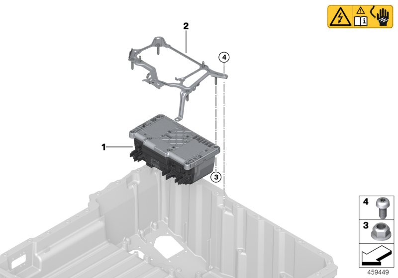 High-voltage accumulator, safety box