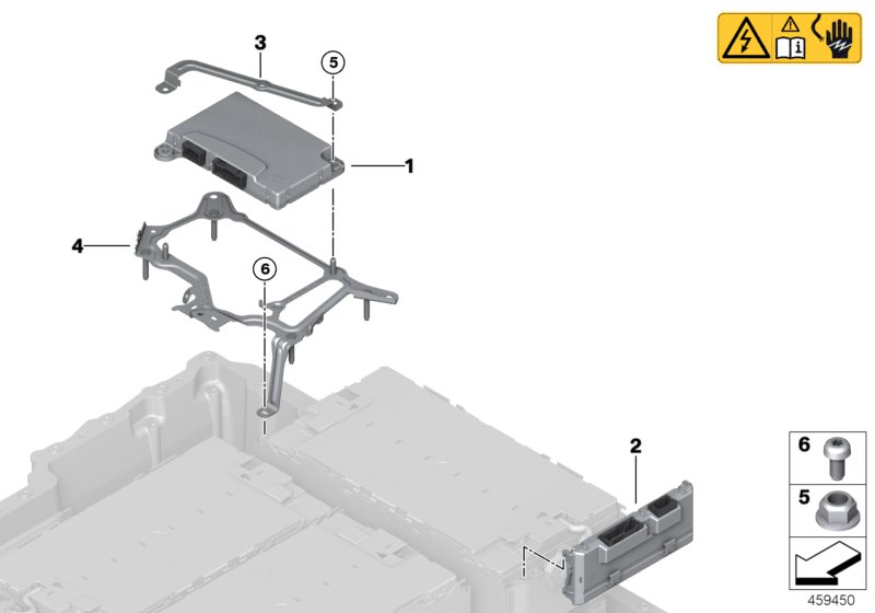 High-voltage accumulator, control units
