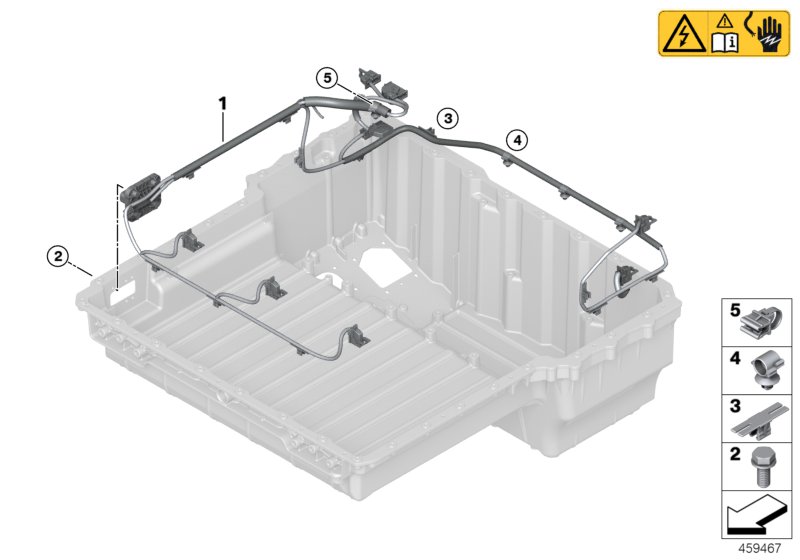 High-voltage accumulator, wiring harness