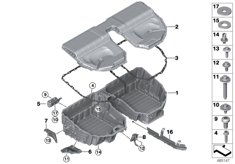 High-voltage accumulator, housing