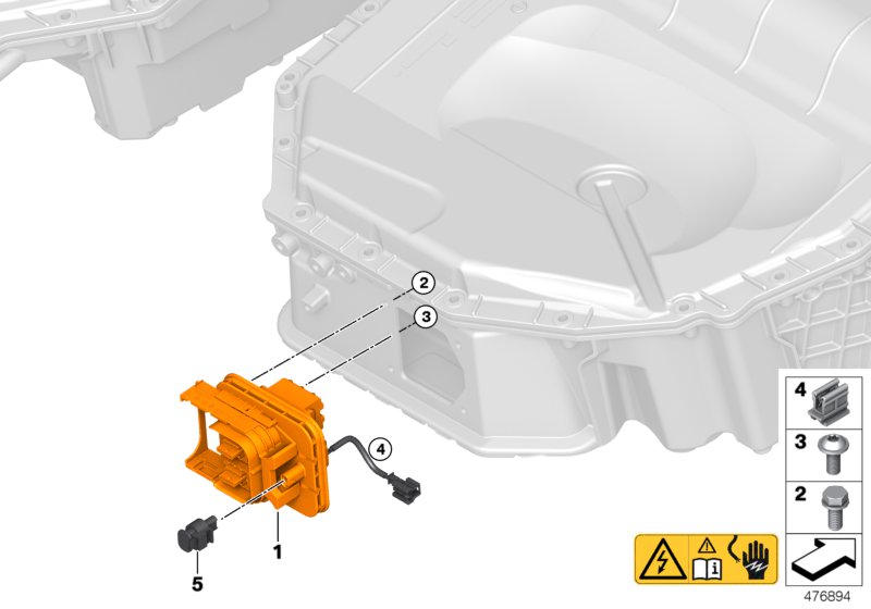High-voltage accumulator, connector