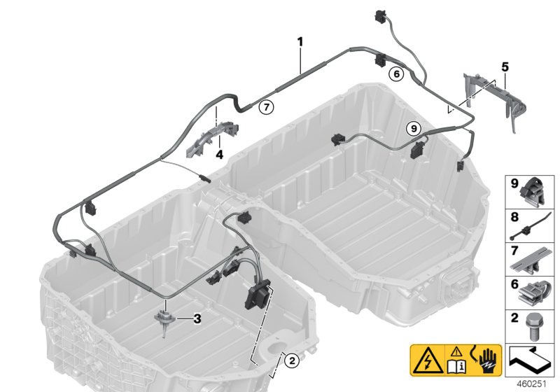 High-voltage accumulator, wiring harness